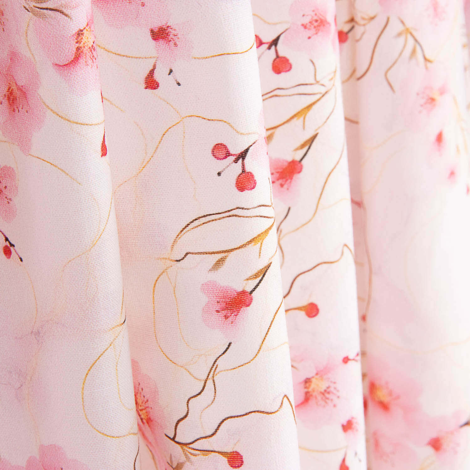 Aquarell Sakura Druck Baumwolle Popeline - Ribes y Casals