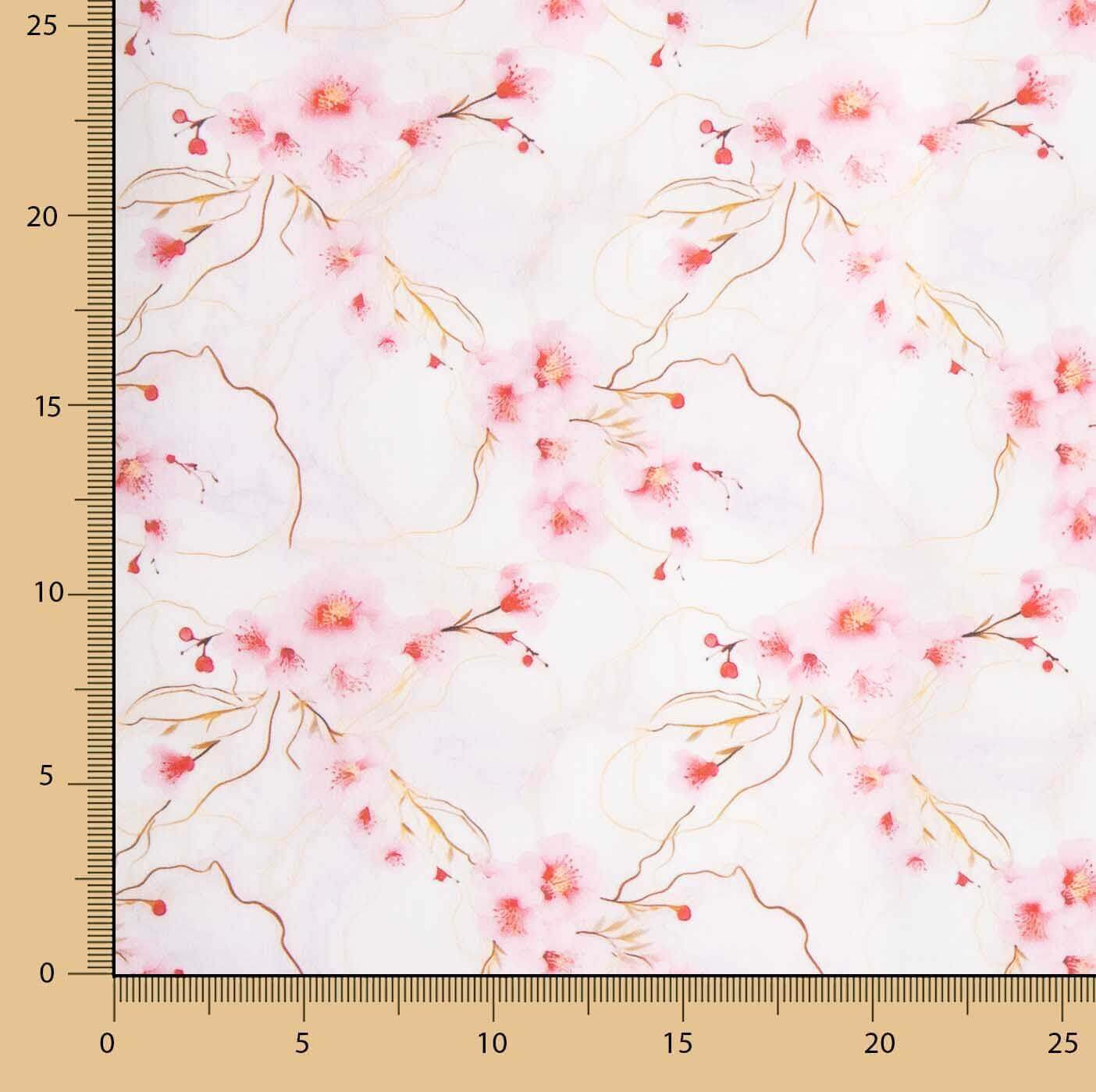Aquarell Sakura Druck Baumwolle Popeline - Ribes y Casals