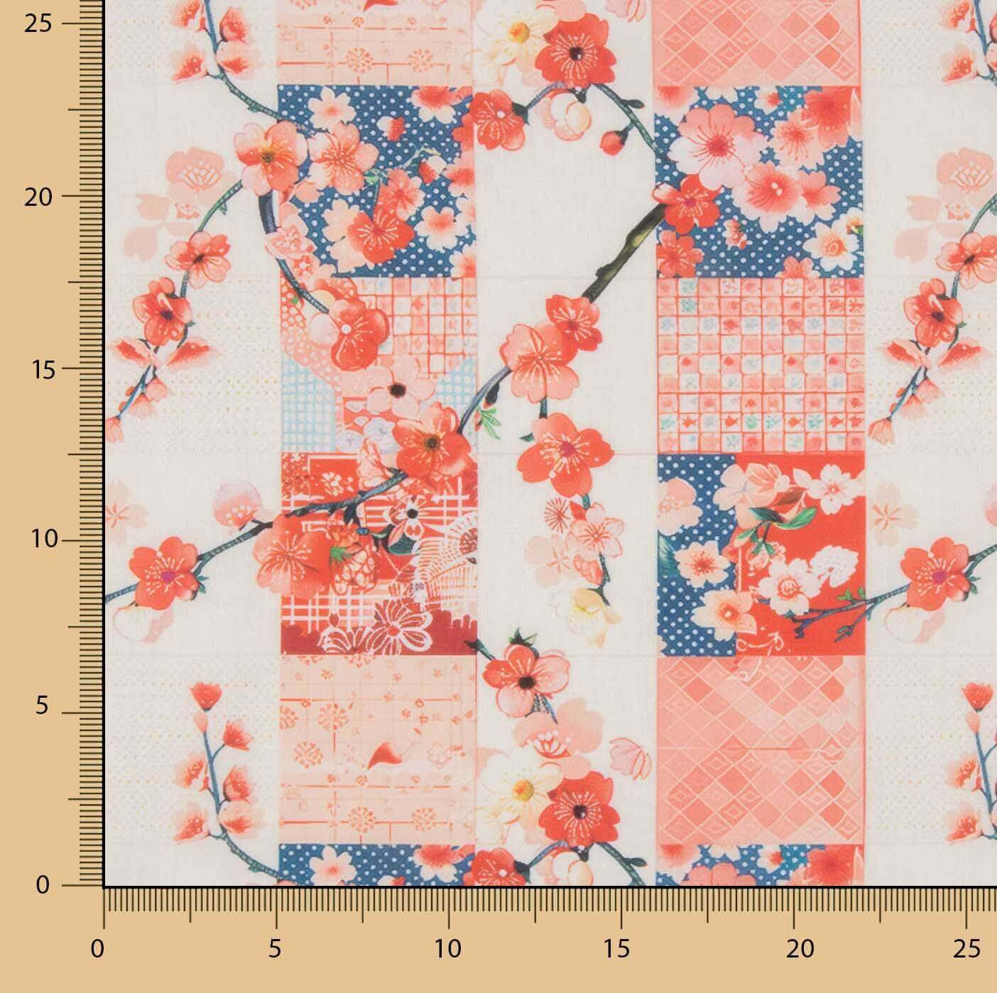 Sakura Bedruckte Baumwolle Popeline - Ribes y Casals