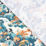 Pandas bedruckte Baumwollpopeline - Ribes y Casals