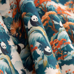 Pandas bedruckte Baumwollpopeline - Ribes y Casals