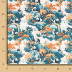 Pandas bedruckte Baumwollpopeline - Ribes y Casals