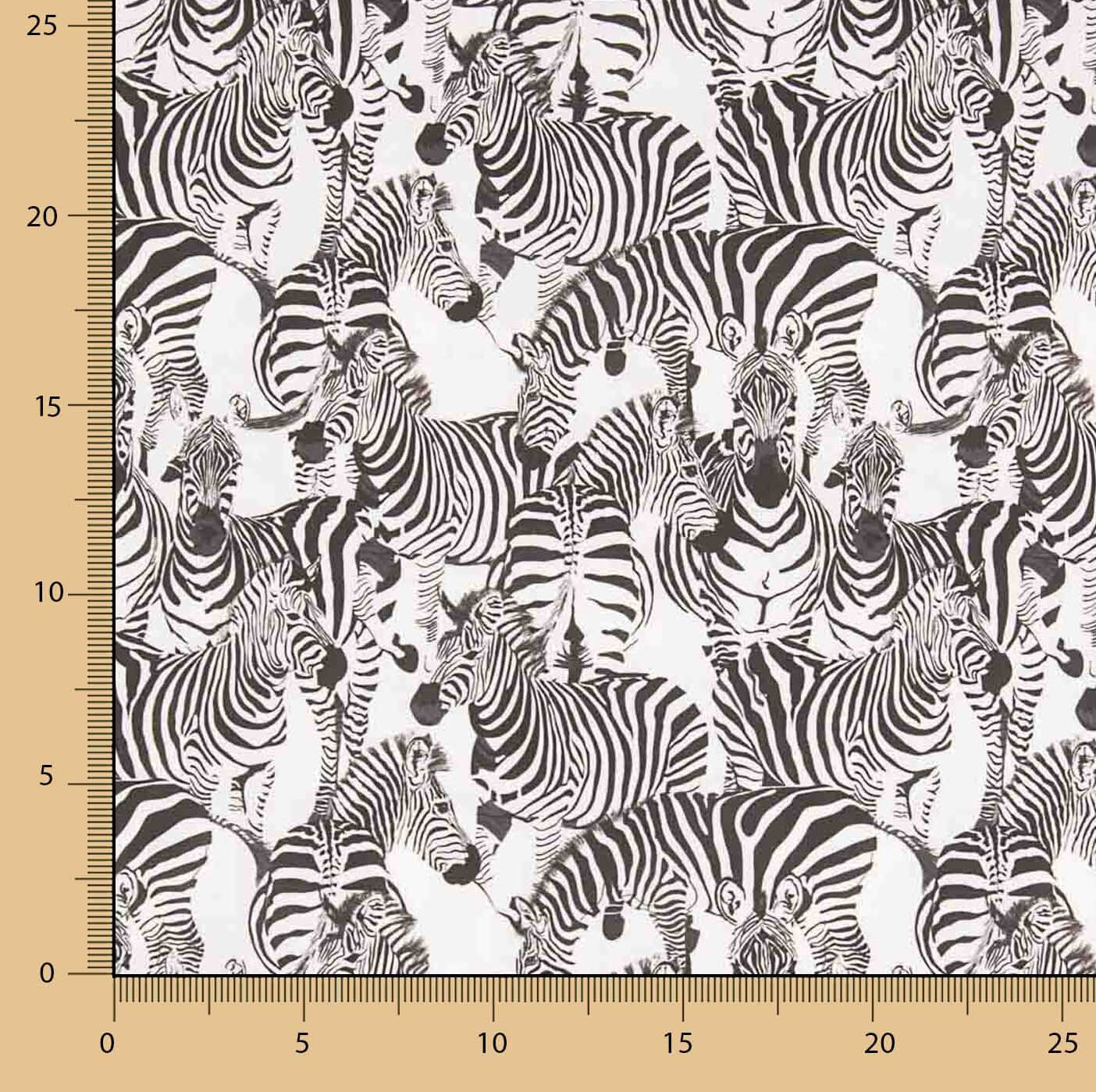 Zebradruck Baumwolle Popeline Patchwork 50 x 150 cm - Ribes y Casals