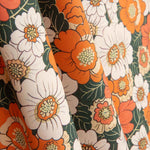 Popeline Baumwolle Popeline Retro Floral Print Orange - Ribes y Casals
