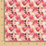 Baumwoll-Popeline Popeline mit Aquarell-Blumen-Druck Rosa 80 x 150 cm - Ribes y Casals