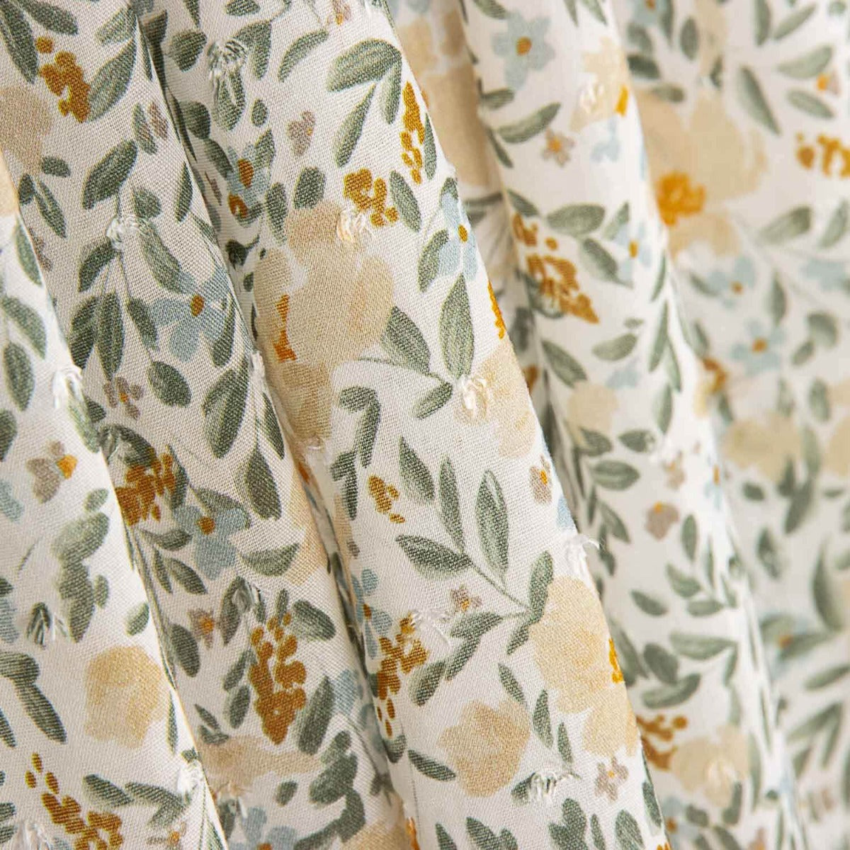 Viskose Plumeti Blätter Beige - Ribes y Casals