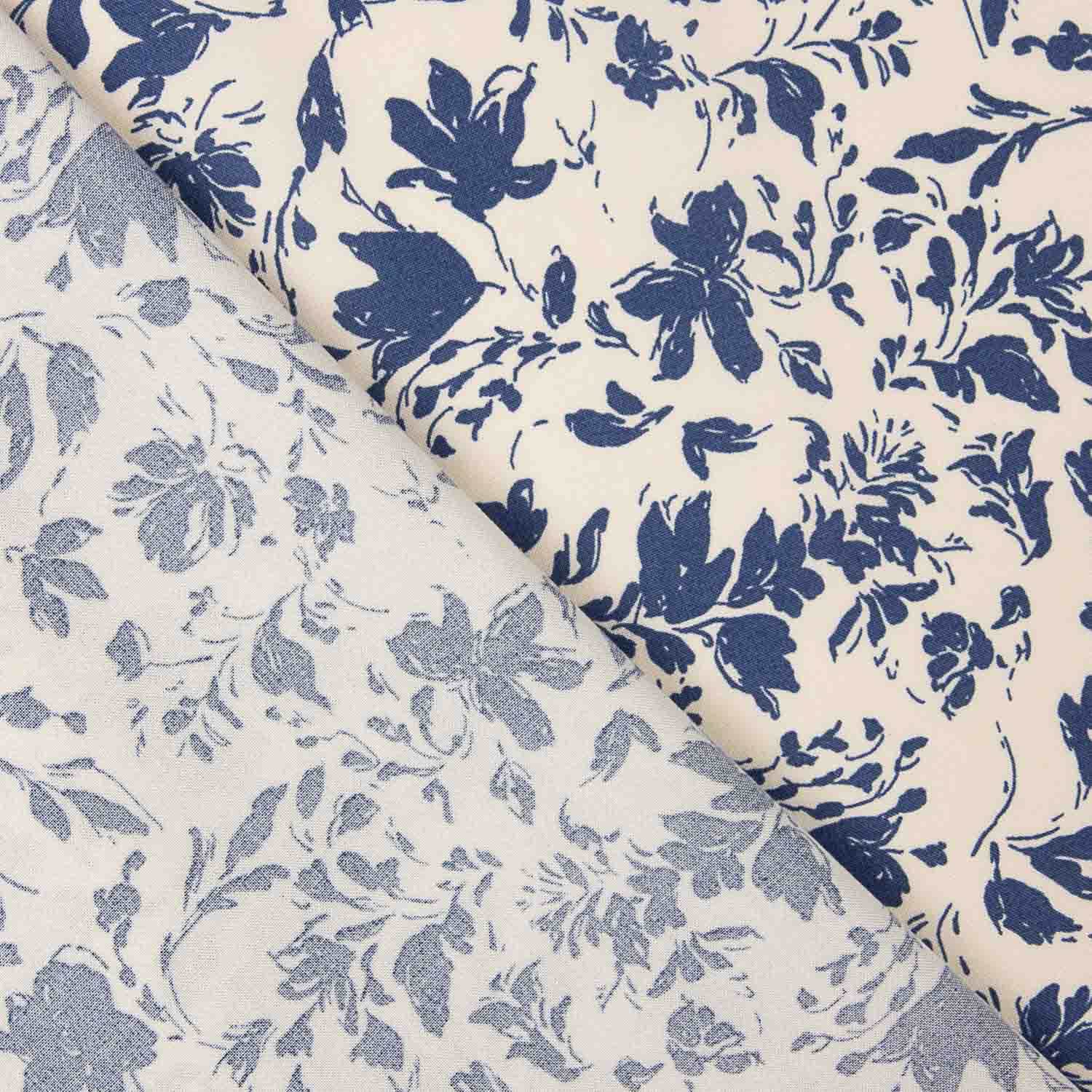 Bamboo Floral Popeline Blau - Ribes y Casals
