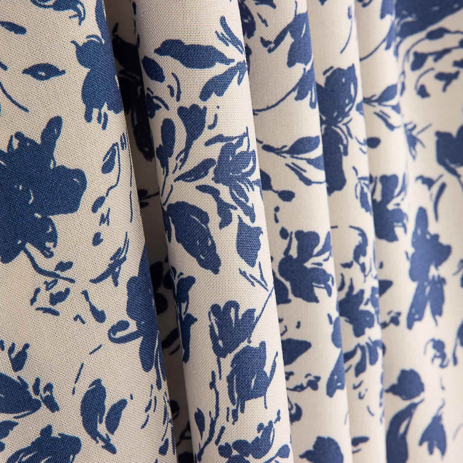 Bamboo Floral Popeline Blau - Ribes y Casals