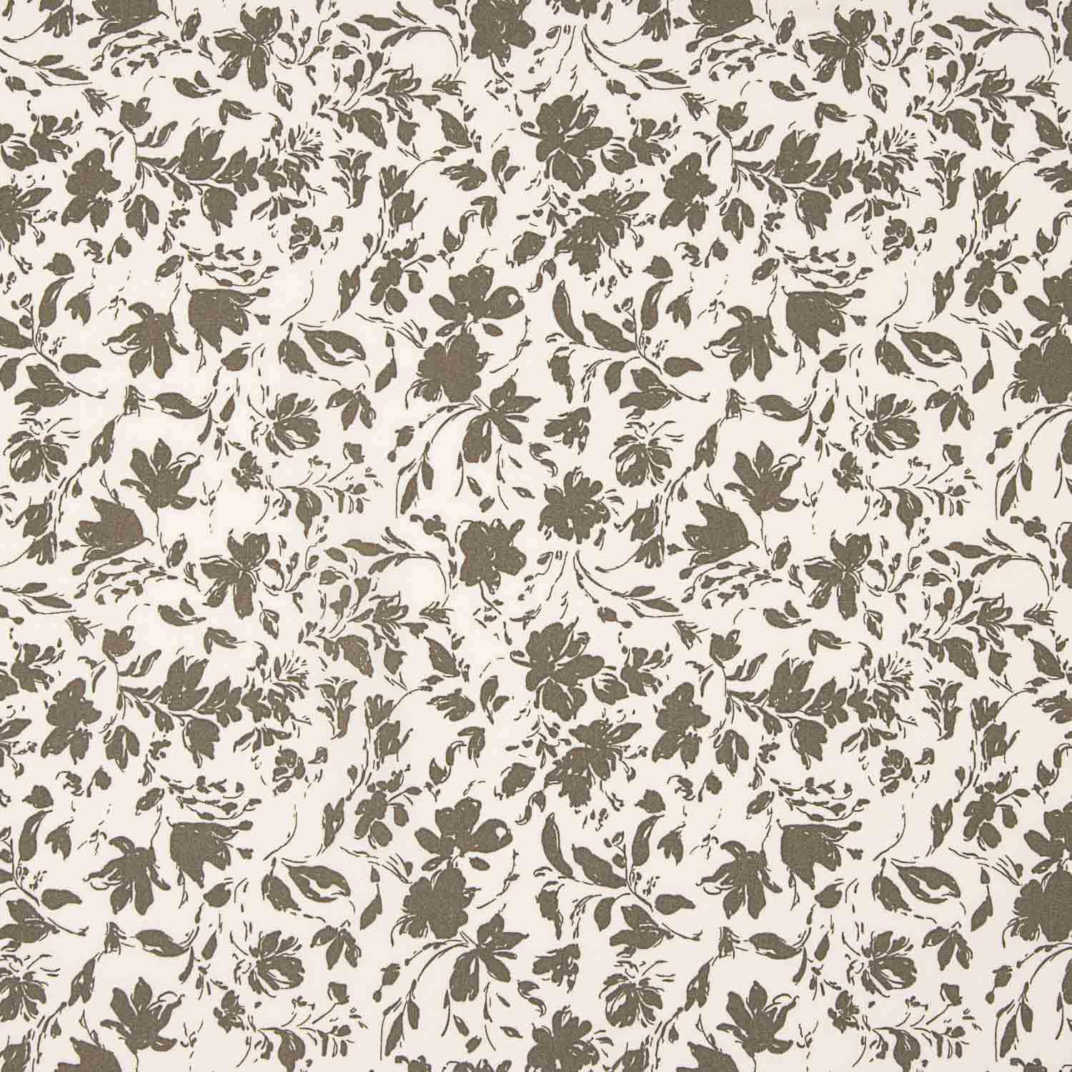 Bambus-Popeline Floral Taupe - Ribes y Casals