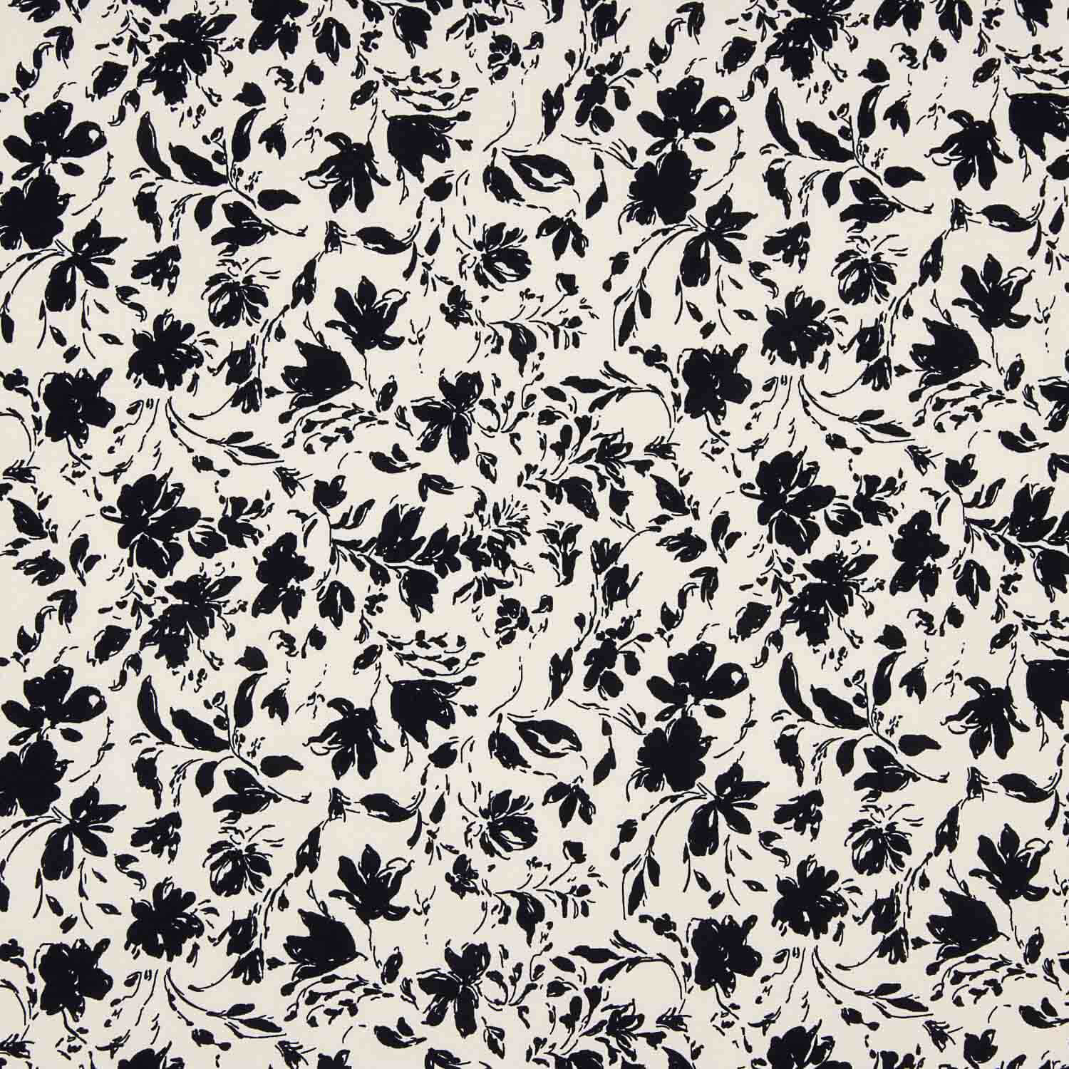 Bamboo Floral Schwarz Popeline - Ribes y Casals