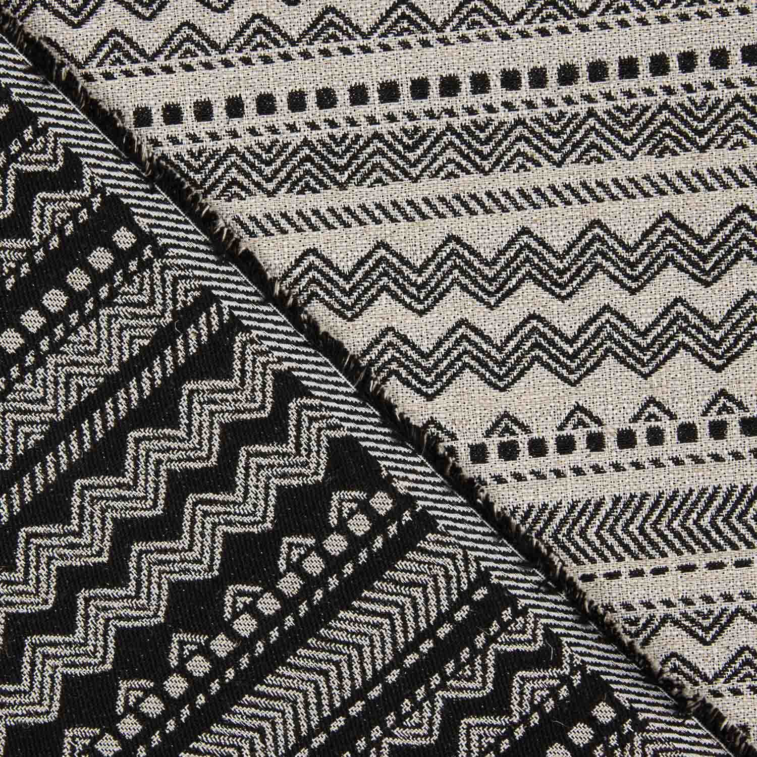 Canvas-Jacquard-Polsterung Ethnisch Schwarz - Ribes y Casals