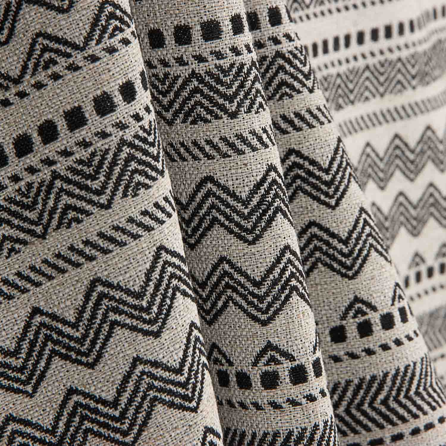 Canvas-Jacquard-Polsterung Ethnisch Schwarz - Ribes y Casals