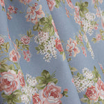 Viyela bedruckt mit Rosenmuster, Provence-Blau - Ribes y Casals