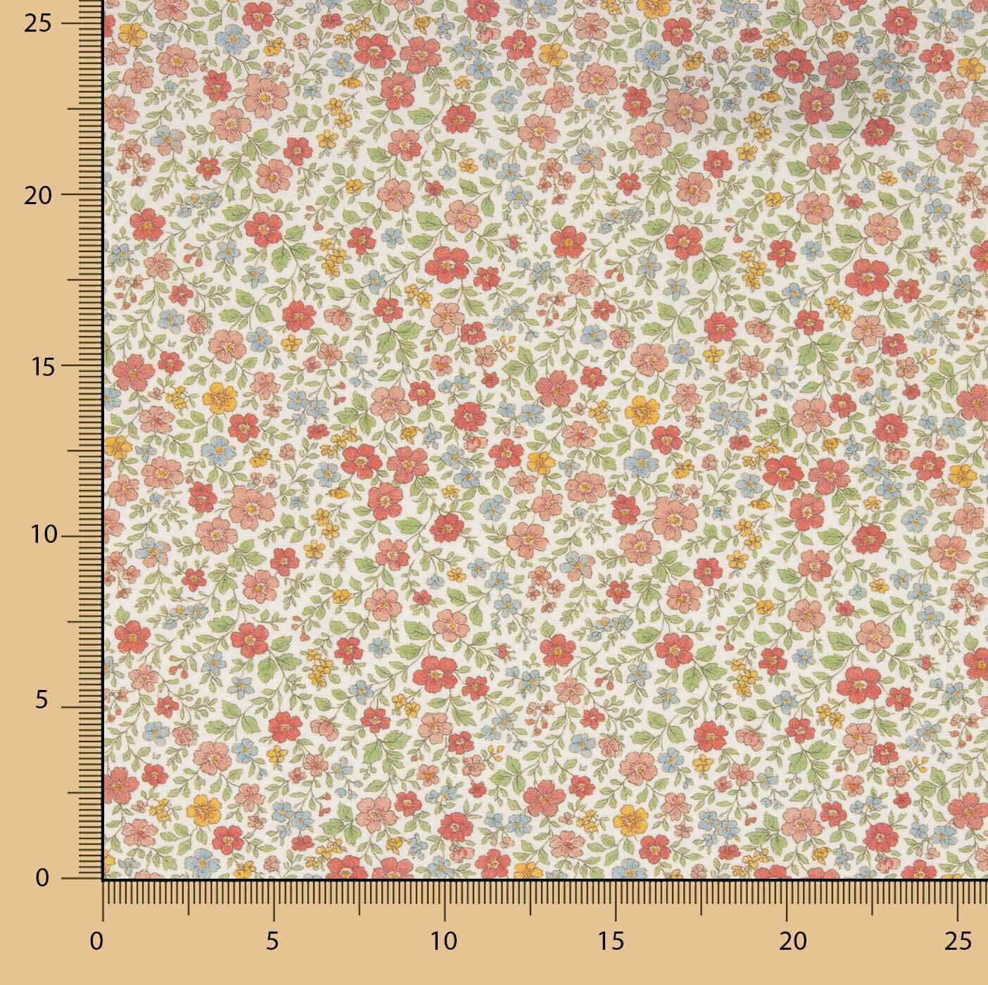 Viyela bedruckt mit Pradera-Coral-Muster - Ribes y Casals