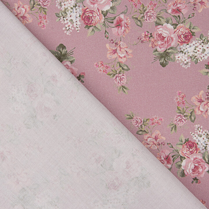Viyela bedruckt mit Rosenmuster „Provenza Rosa“ - Ribes y Casals