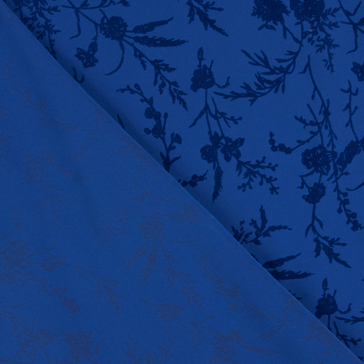 Koshibo Blue Beflockte blaue Blumen Intensives Blau - Ribes y Casals