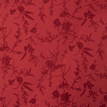Stoffrest Koshibo Rot mit floralen Applikationen – verschiedene Maße x Breite 150 cm - Ribes y Casals