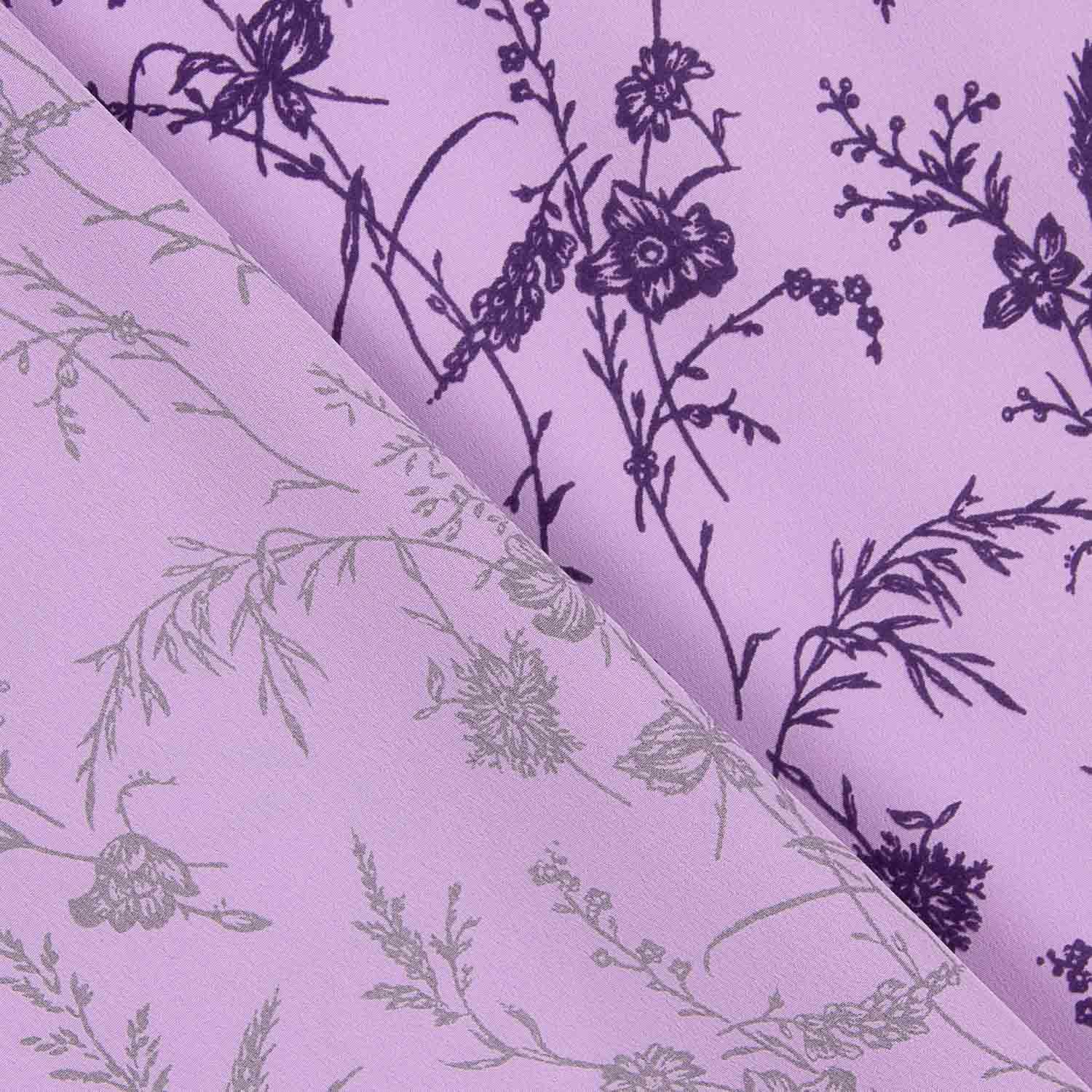 Koshibo Mauve Beflockte Mauve Blumen Intensives Flieder - Ribes y Casals