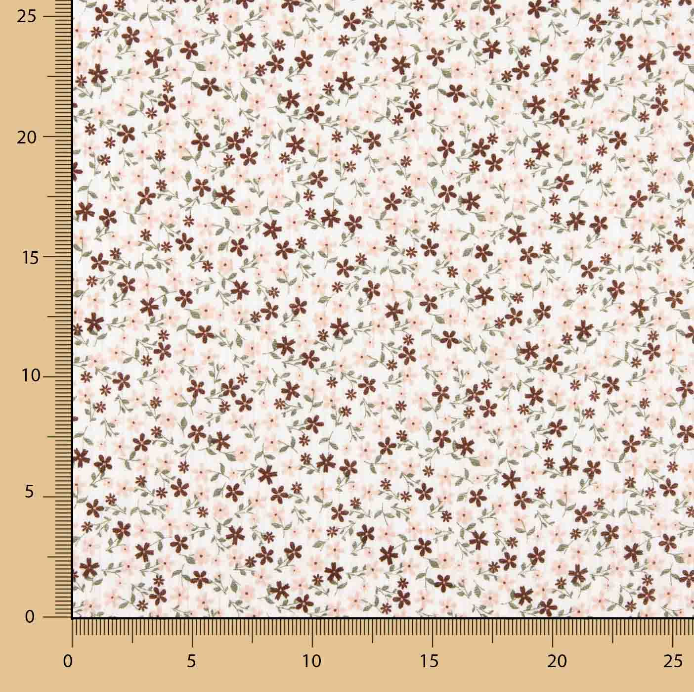 Baumwollmusselin, zarte Blumen, heller Hintergrund - Ribes y Casals