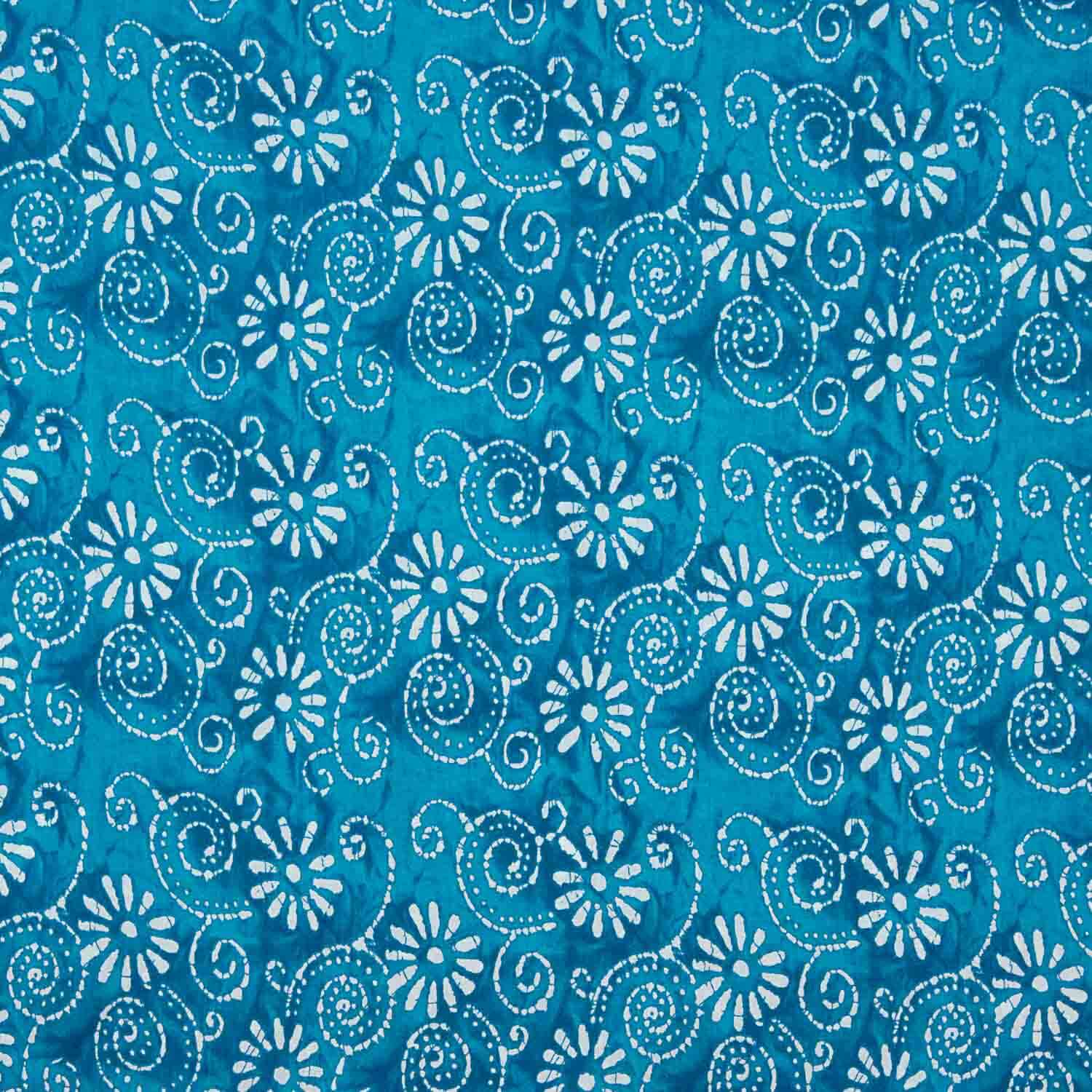 Voile Baumwolle Spirale Druck Batik Spiralen Türkis - Ribes y Casals