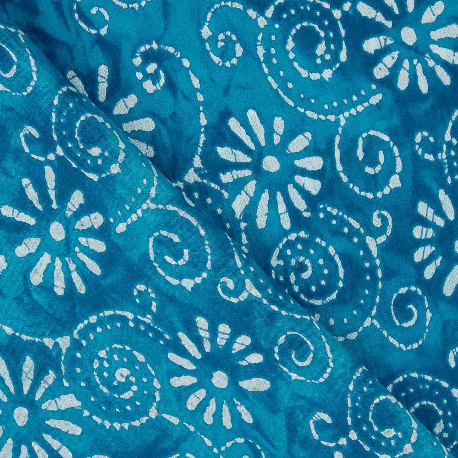 Voile Baumwolle Spirale Druck Batik Spiralen Türkis - Ribes y Casals