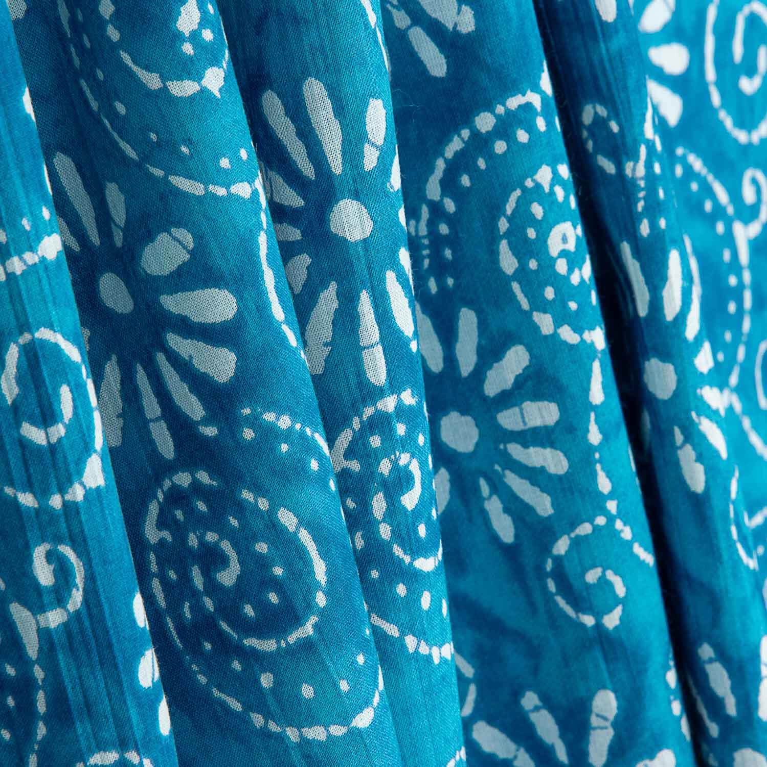 Voile Baumwolle Spirale Druck Batik Spiralen Türkis - Ribes y Casals
