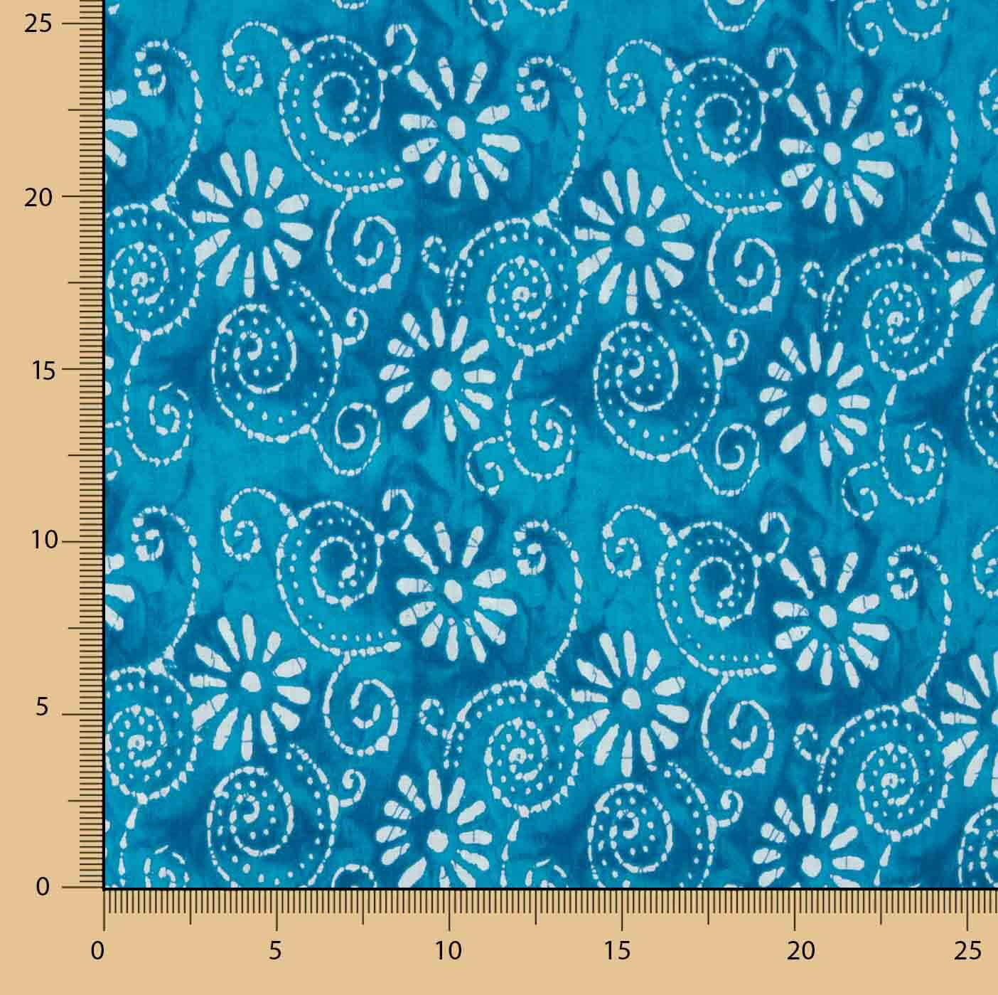Voile Baumwolle Spirale Druck Batik Spiralen Türkis - Ribes y Casals