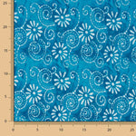 Voile Baumwolle Spirale Druck Batik Spiralen Türkis - Ribes y Casals