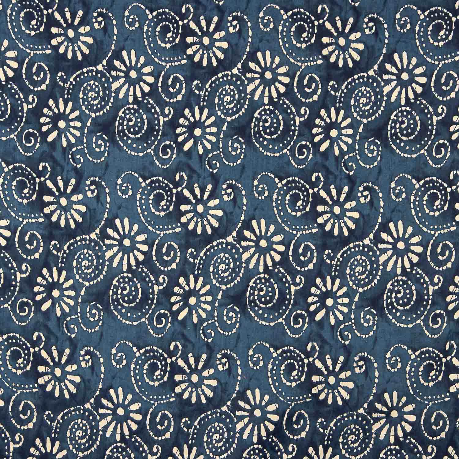 Voile Baumwolle Bedruckte Spiralen Batik Spiralen Indigo - Ribes y Casals