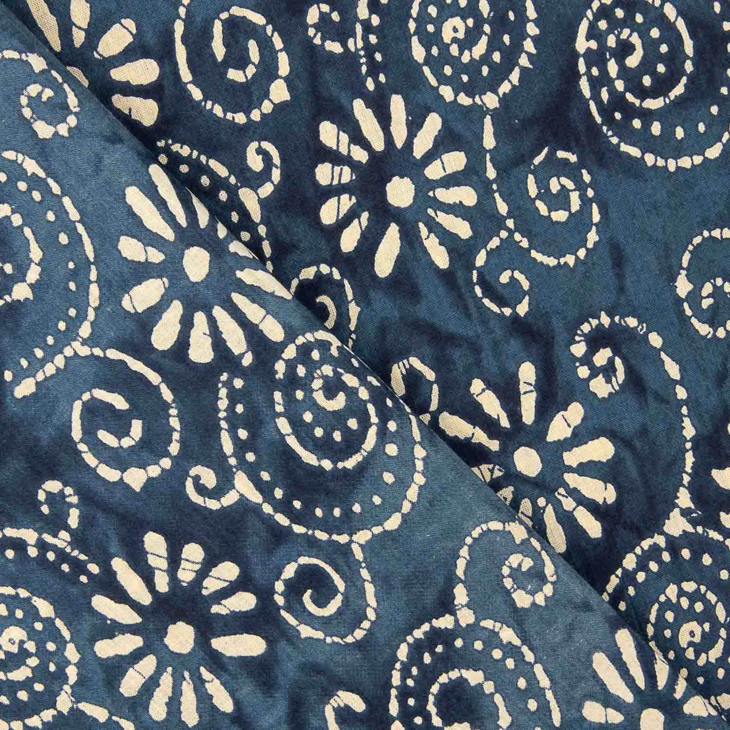 Voile Baumwolle Bedruckte Spiralen Batik Spiralen Indigo - Ribes y Casals