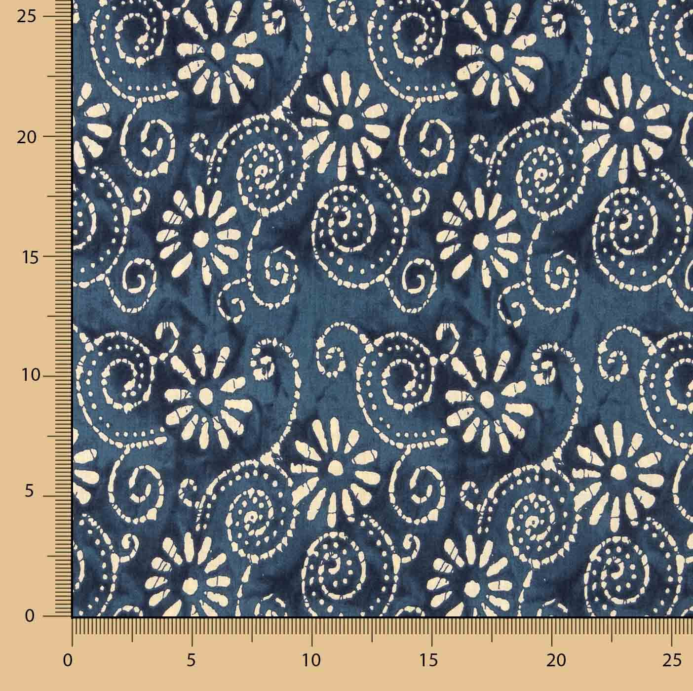 Voile Baumwolle Bedruckte Spiralen Batik Spiralen Indigo - Ribes y Casals