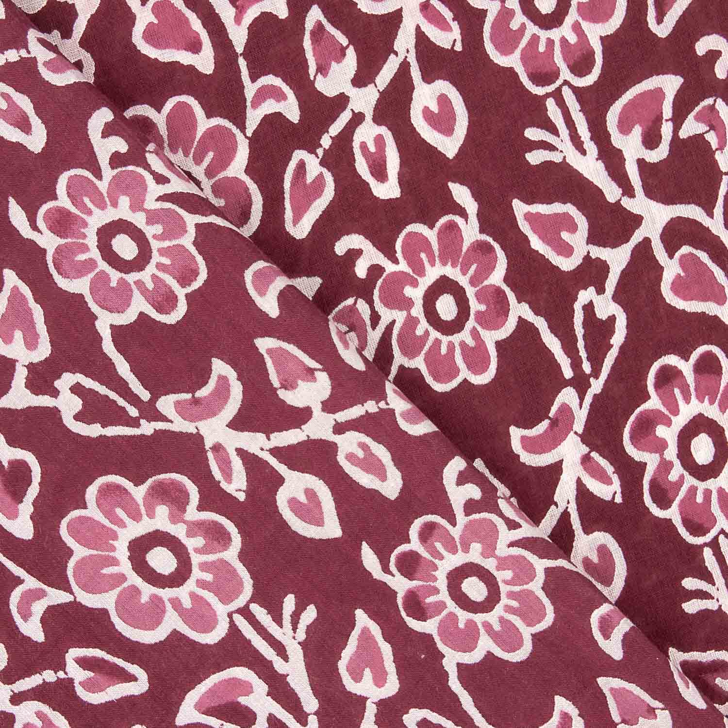 Voile Baumwolle Bedruckter Garten Vintage Bordeaux - Ribes y Casals