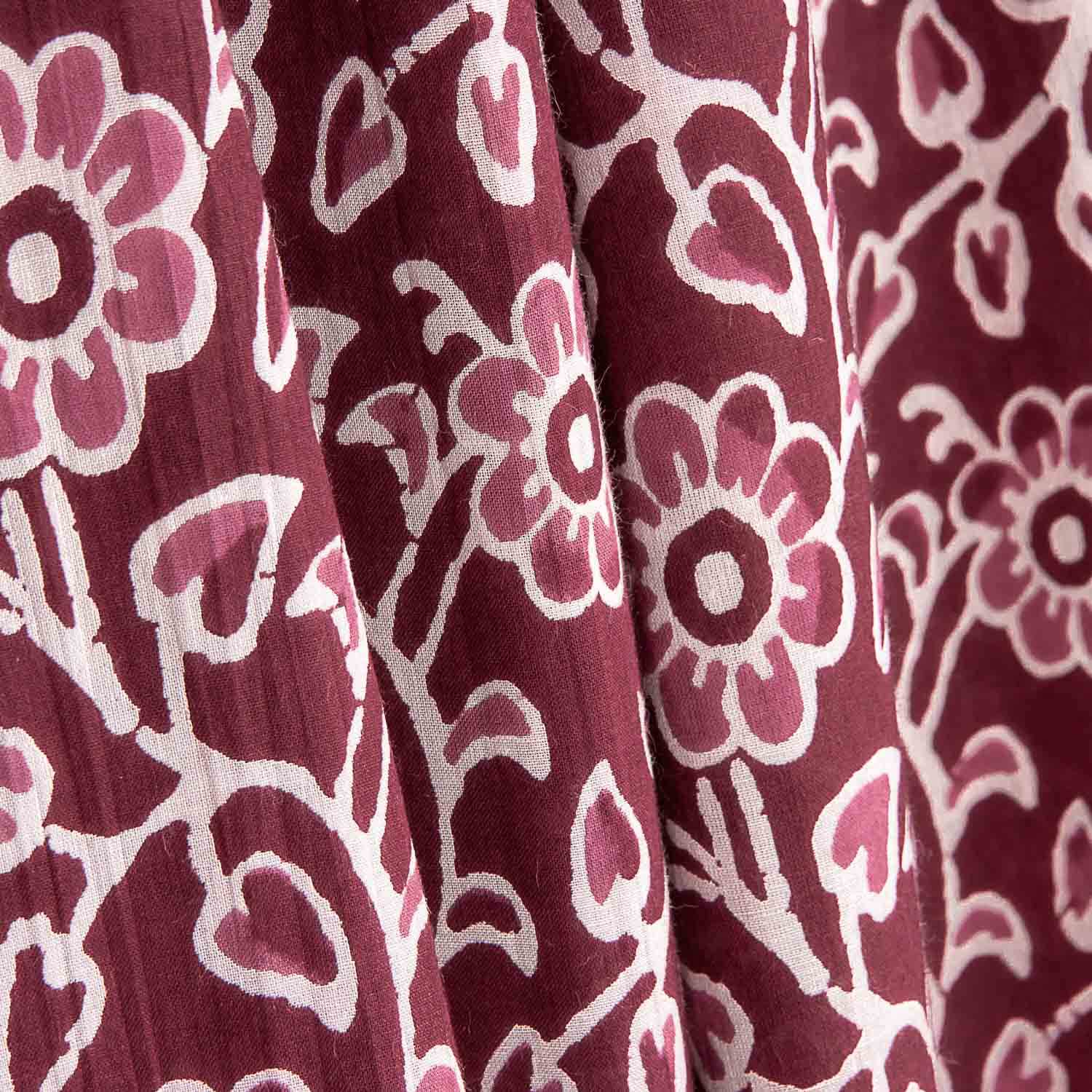 Voile Baumwolle Bedruckter Garten Vintage Bordeaux - Ribes y Casals