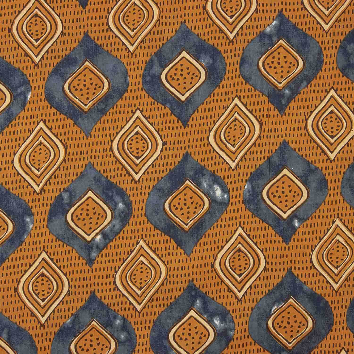 Ikat bedruckter Baumwoll-Voile Terra Indigo - Ribes y Casals