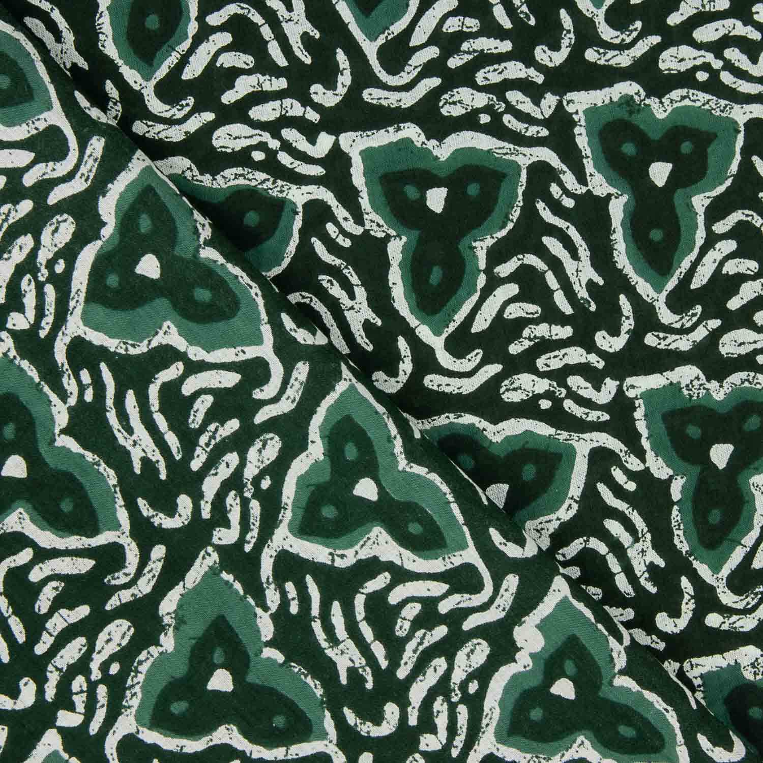 Voile Organic Tribal Bedruckte Baumwolle Tribal Grün - Ribes y Casals