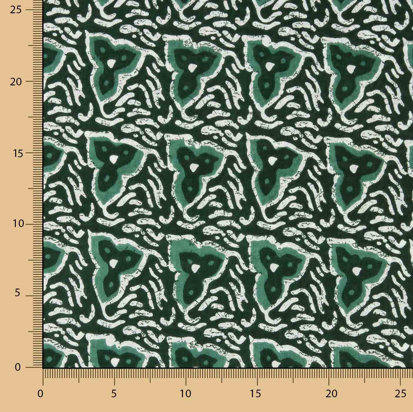Voile Organic Tribal Bedruckte Baumwolle Tribal Grün - Ribes y Casals