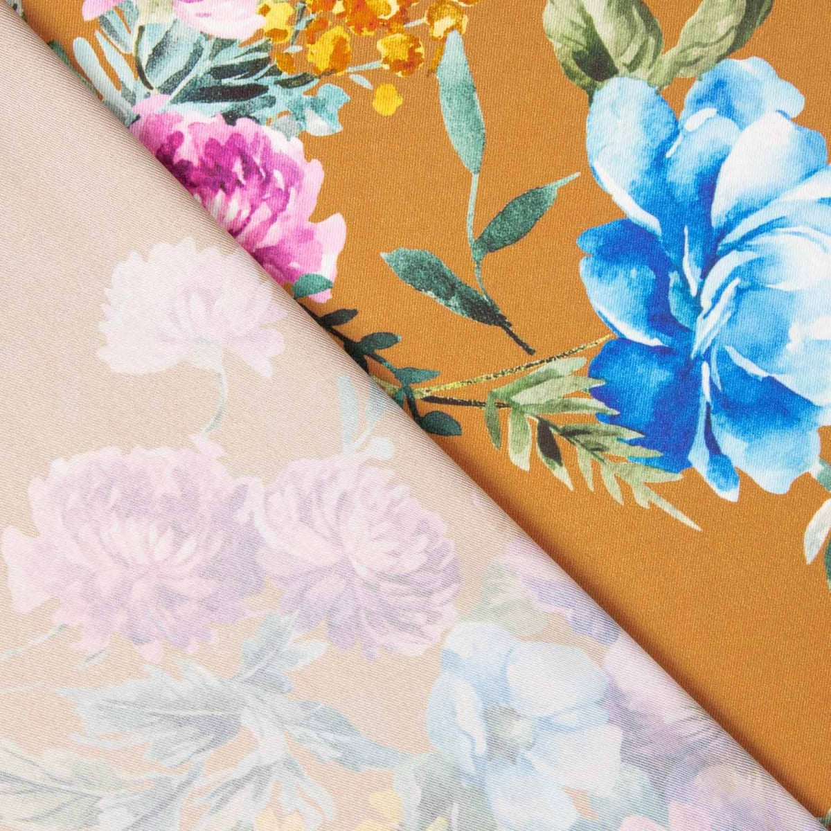 Twill Satin Floral Terracotta - Ribes y Casals