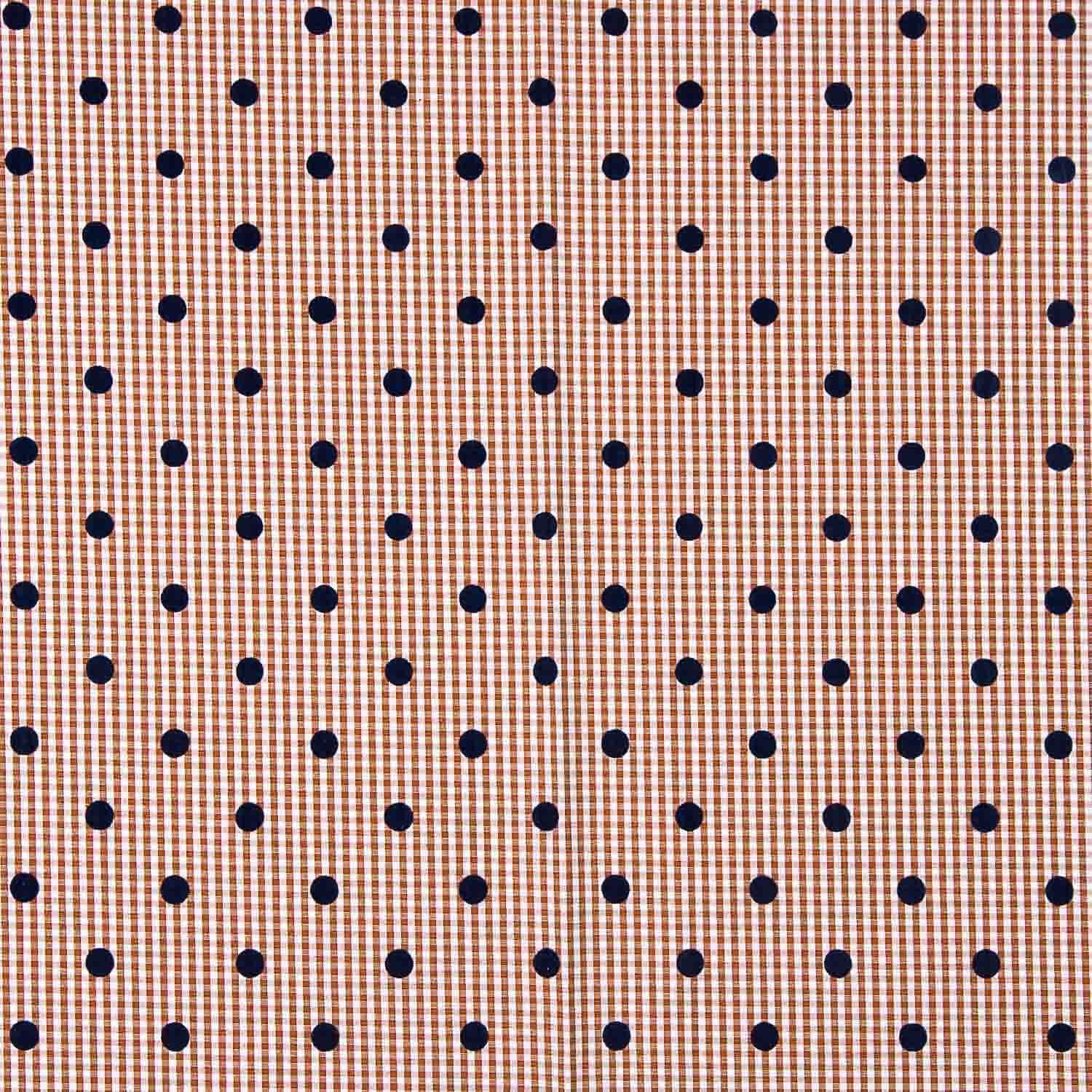 Vichy Cotton Tile Beflockte Baumwolle Navy Dots - Ribes y Casals