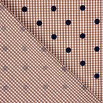 Vichy Cotton Tile Beflockte Baumwolle Navy Dots - Ribes y Casals