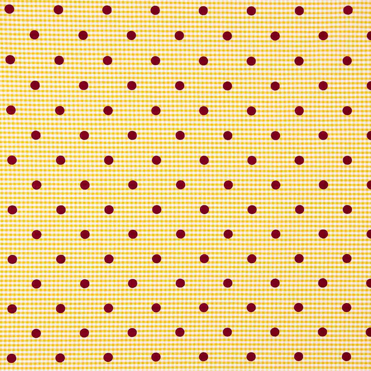 Vichy Cotton Albero Beflockte Baumwolle mit Maroon Dots - Ribes y Casals
