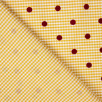 Vichy Cotton Albero Beflockte Baumwolle mit Maroon Dots - Ribes y Casals