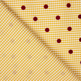 Vichy Cotton Albero Beflockte Baumwolle mit Maroon Dots - Ribes y Casals