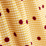 Vichy Cotton Albero Beflockte Baumwolle mit Maroon Dots - Ribes y Casals