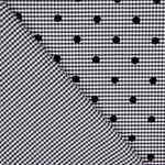Vichy Schwarz Baumwolle beflockt Schwarz Polka Dots - Ribes y Casals