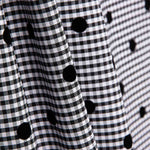 Vichy Schwarz Baumwolle beflockt Schwarz Polka Dots - Ribes y Casals
