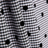 Vichy Schwarz Baumwolle beflockt Schwarz Polka Dots - Ribes y Casals