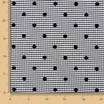 Vichy Schwarz Baumwolle beflockt Schwarz Polka Dots - Ribes y Casals