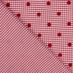 Reststück Vichy-Baumwolle rot mit Flockdruck und roten Punkten – verschiedene Maße x Breite 150 cm - Ribes y Casals