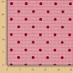 Reststück Vichy-Baumwolle rot mit Flockdruck und roten Punkten – verschiedene Maße x Breite 150 cm - Ribes y Casals