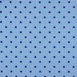 Vichy Cotton Blau Beflockte Baumwolle Blau Polka Dot Blau - Ribes y Casals